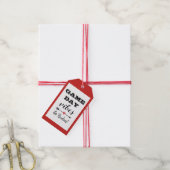 Étiquettes-cadeau Vibes du Jour de l'équipe Coeur Texte personnalisé (Avec de la ficelle)