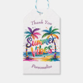 Étiquettes-cadeau Vibes été Tropical Palm Tree Island Océan (Devant)