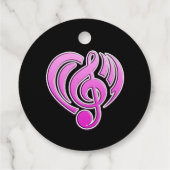 Étiquettes Cadeau Vibrations Amour musical Coeur rose Note DJ (Dos)