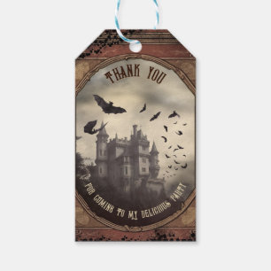Étiquettes-cadeau Victorien Gothique Vintage Dracula Château Hallowe