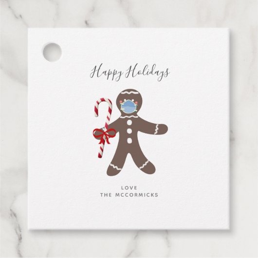 Étiquettes Cadeau Vidéo Noël Drôle Masque Visage Masque Pain D'Épice (Devant)