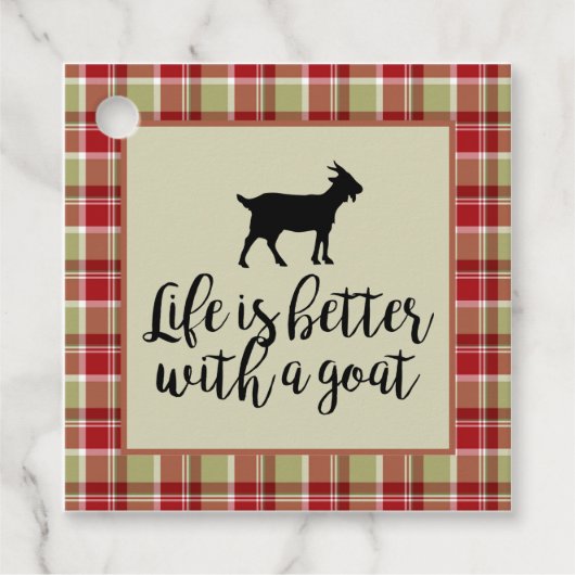 Étiquettes Cadeau Vie Meilleure Avec Plaid De Chèvre (Devant)