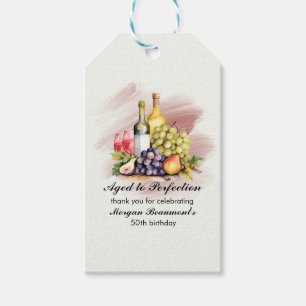 Étiquettes-cadeau Vieilli à la perfection Vin Thème 50e anniversaire