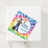 Étiquettes Cadeau Vieux Hippie Hippy Tie Dye 70e fête d'anniversaire (En situation)