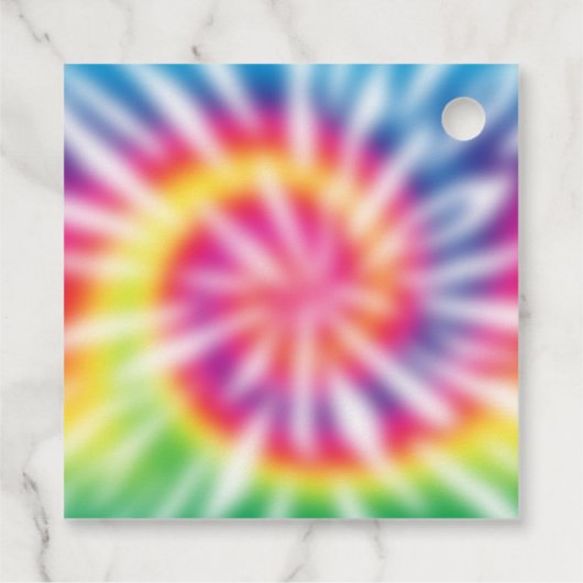 Étiquettes Cadeau Vieux Hippie Hippy Tie Dye 70e fête d'anniversaire (Dos)