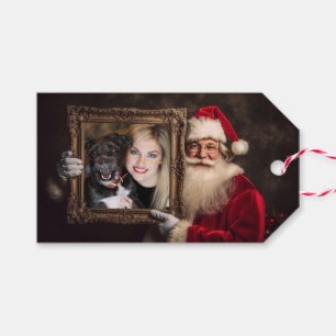 Étiquettes-cadeau Vieux-Monde Père Noël   Ajouter une photo Merci de