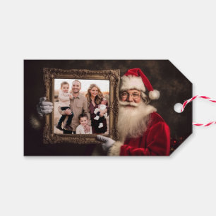 Étiquettes-cadeau Vieux-Monde Père Noël   Ajouter votre photo   Noël