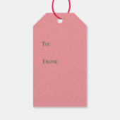 Étiquettes-cadeau Vieux Noël rayures rose rouge vert (Dos)