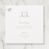 Étiquettes Cadeau Vignes intemporelles Cimier beige Mariage Monogram (Devant)