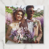 Étiquettes Cadeau Vignoble de Lavande | Merci photo (Dos)