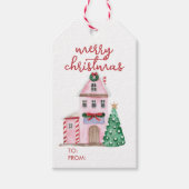 Étiquettes-cadeau Village de Noël (Devant)