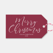 Étiquettes-cadeau Vin cerise Noël | CUSTOMISÉ (Devant (Horizontal))