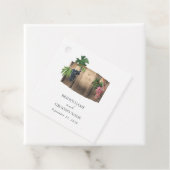 Étiquettes Cadeau Vin rustique Barrel Vignoble Mariage (En situation)