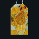 Étiquettes-cadeau Vincent Van Gogh 12 Tournesols Impressionniste<br><div class="desc">Le vase de Vincent Van Gogh, avec 12 Sunflowers is one of Van Gogh's famous Sunflower series. This painting of sunflowers is part of Van Gogh's second set of beautiful impressionist sunflower paintings, which he created in 1888. The Sunflowers are yellow against a background of light blue. As in all...</div>