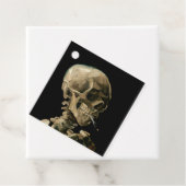 Étiquettes Cadeau Vincent van Gogh - Crâne avec cigarette brûlante (En situation)