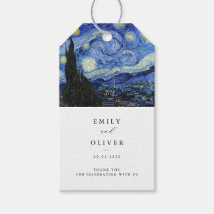 Étiquettes-cadeau Vincent Van Gogh Mariage de nuit Starry