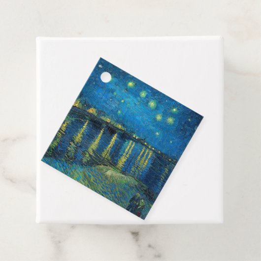 Étiquettes Cadeau Vincent Van Gogh Starry Night Over the Rhone (En situation)