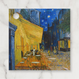 Étiquettes Cadeau Vincent van Gogh - Terrasse de café la nuit