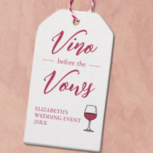 Étiquettes-cadeau Vino avant les Voeux Enterrement de vie de jeune f