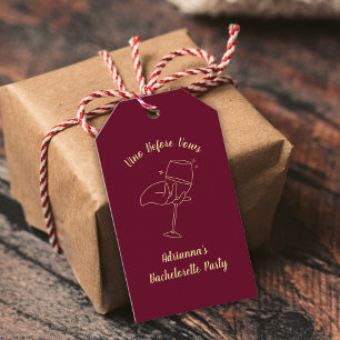 Étiquettes-cadeau Vino Avant Vows Vin Bourgogne Bachelorte