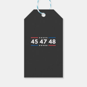 Étiquettes-cadeau Vintage 45 47 48 Trump 2024 États-Unis Président d