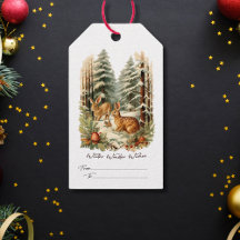 vintage aquarelle sapin lapin noël