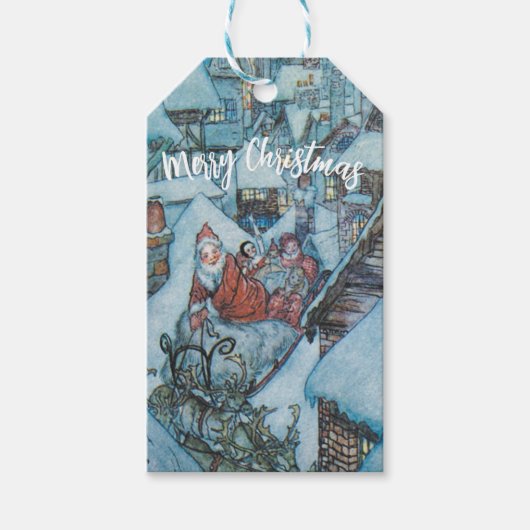 Étiquettes-cadeau Vintage Arthur Rackham Noël (Devant)