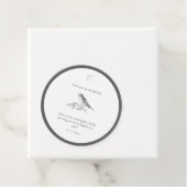 Étiquettes Cadeau Vintage Bird noir et blanc Mariage (En situation)