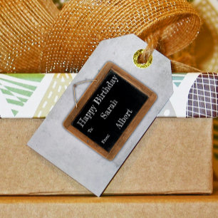 Étiquettes-cadeau Vintage Black Chalk Board École unique Anniversair