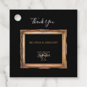 Étiquettes Cadeau Vintage Black & Gold Mariage (Devant)