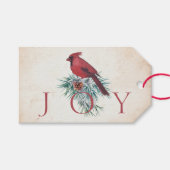 Étiquettes-cadeau Vintage cardinal sur mesure Noël (Devant (Horizontal))