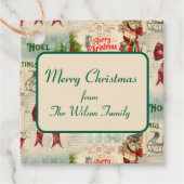 Étiquettes Cadeau Vintage Christmas Collage (Devant)