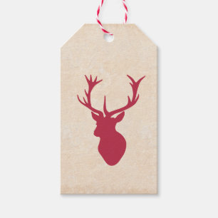 Étiquettes-cadeau Vintage Christmas Stag