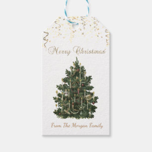 Étiquettes-cadeau Vintage Christmas Tree, Confetti Tags cadeaux