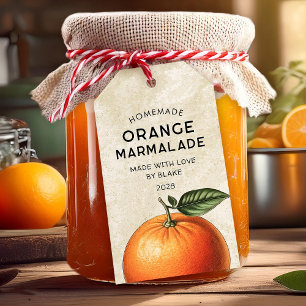 Étiquettes-cadeau vintage confiture d'orange viennoiserie de recette