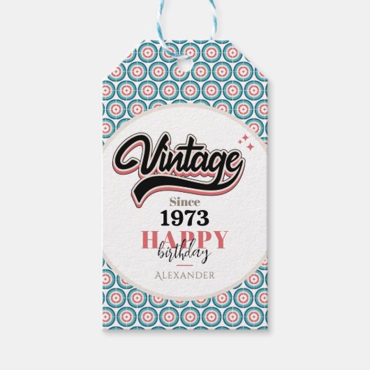 Étiquettes-cadeau Vintage depuis - 1973 (Devant)