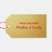 Étiquettes-cadeau Vintage Gold Texture Poème de Noël (Dos Horizontal)