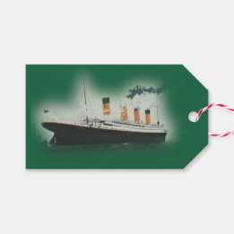 Étiquettes-cadeau Vintage Green Titanic Ship Noël