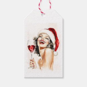 Étiquettes-cadeau Vintage Holiday Cheer en Aquarelle