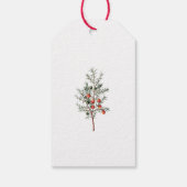 Étiquettes-cadeau Vintage Juniper Branch Custom Holiday (Dos)