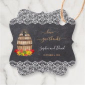 Étiquettes Cadeau Vintage Lace Winch Chalk Thanksgiving Mariage (Dos)