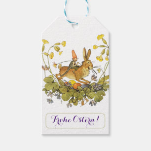 Étiquettes-cadeau Vintage Lapin de Pâques Joyeux Pâques