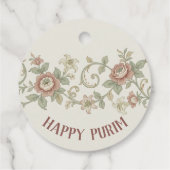 Étiquettes Cadeau Vintage Leaf Purim (Dos)