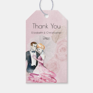Étiquettes-cadeau Vintage mariage couple Mariage Merci