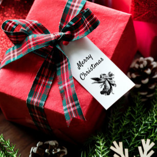 Étiquettes-cadeau Vintage minimaliste Joyeux Ange de Noël