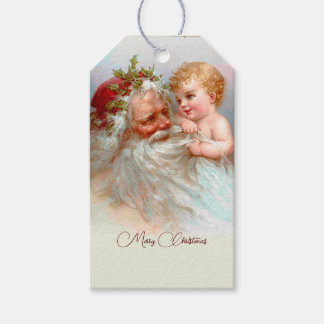 Étiquettes-cadeau Vintage Noël Père Noël