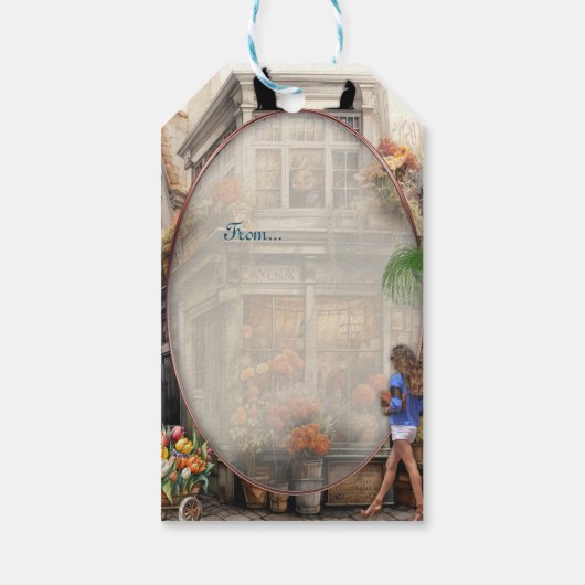 Étiquettes-cadeau Vintage Old Amsterdam Art (Dos)