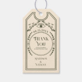 Étiquettes-cadeau Vintage Olive Gothique Mariage Merci (Devant)