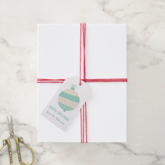 Étiquettes-cadeau Vintage Ornement Kraft Papier Noël (Avec de la ficelle)