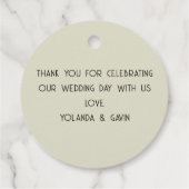 Étiquettes Cadeau Vintage Palm Tree Monogramme Mariage (Dos)